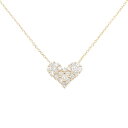 K18PG ハート パヴェ ダイヤモンド ネックレス 0.30CT【中古】