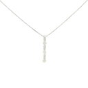 K18WG スリーストーン ダイヤモンド ネックレス 0.31CT【中古】