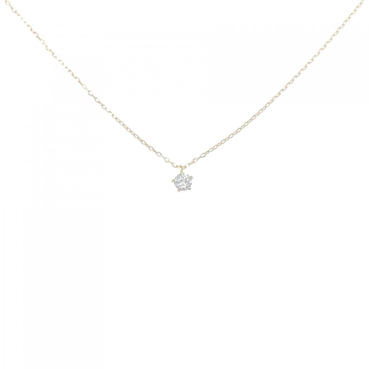 【KOMEHYO】 K18YG ソリティア ダイヤモンド ネックレス 0.08CT【中古】 【コメ兵】