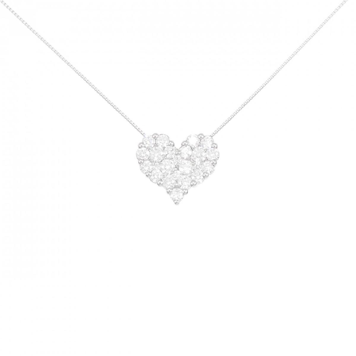【KOMEHYO】 PT900/PT850 ハート ダイヤモンド ネックレス 1.00CT【中古】 【コメ兵】