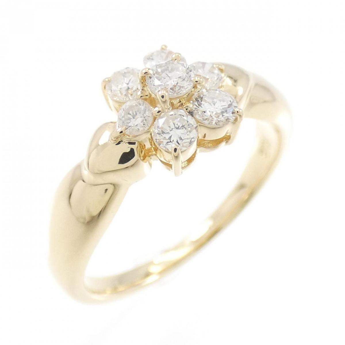 【KOMEHYO】 K18YG フラワー ダイヤモンド リング 0.31CT【中古】 【コメ兵】
