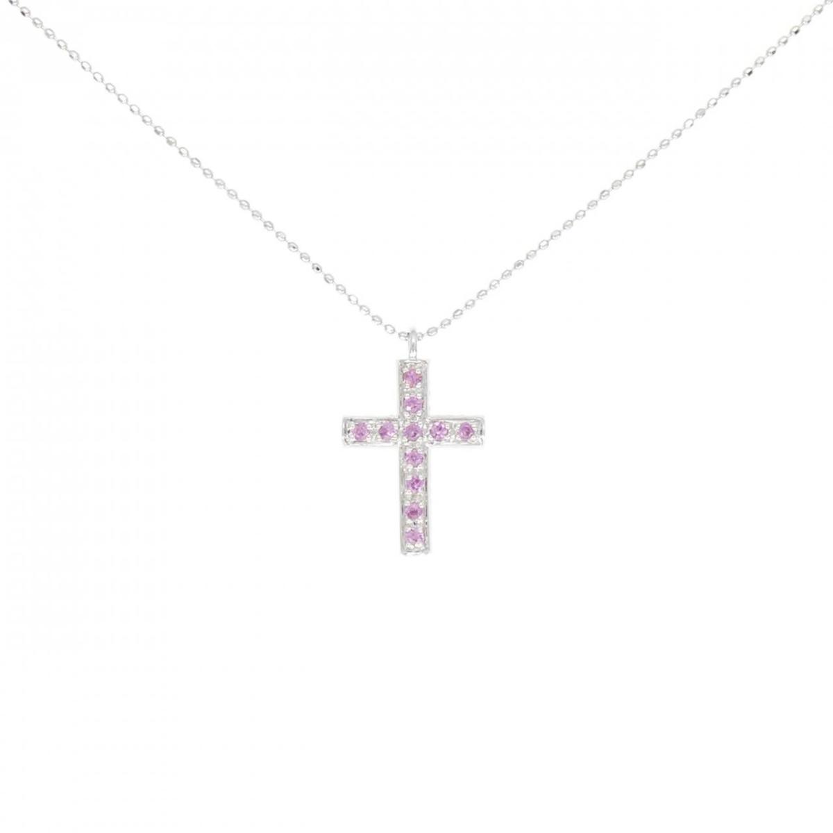 【KOMEHYO】 K18WG クロス サファイヤ ネックレス 0.20CT【中古】 【コメ兵】