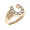 K18PG ホースシュー ダイヤモンド リング 0.22CT【中古】