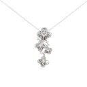 K18WG フラワー ダイヤモンド ネックレス 0.21CT【中古】