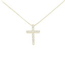 K18YG クロス ダイヤモンド ネックレス 0.16CT【中古】