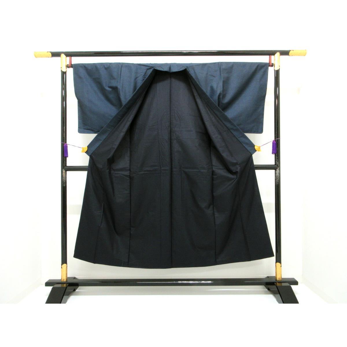 【未使用品】男物　紬織　きもの・羽織・長襦袢　3点セット【中古】