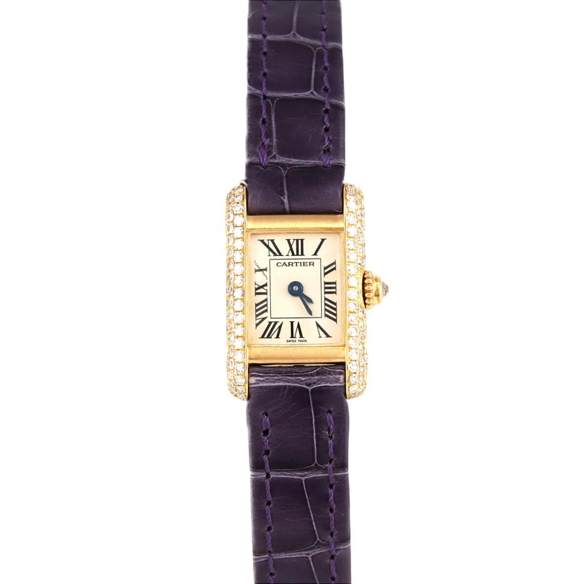 カルティエ ミニタンク YG/3D WB200131 YG クォーツ【中古】