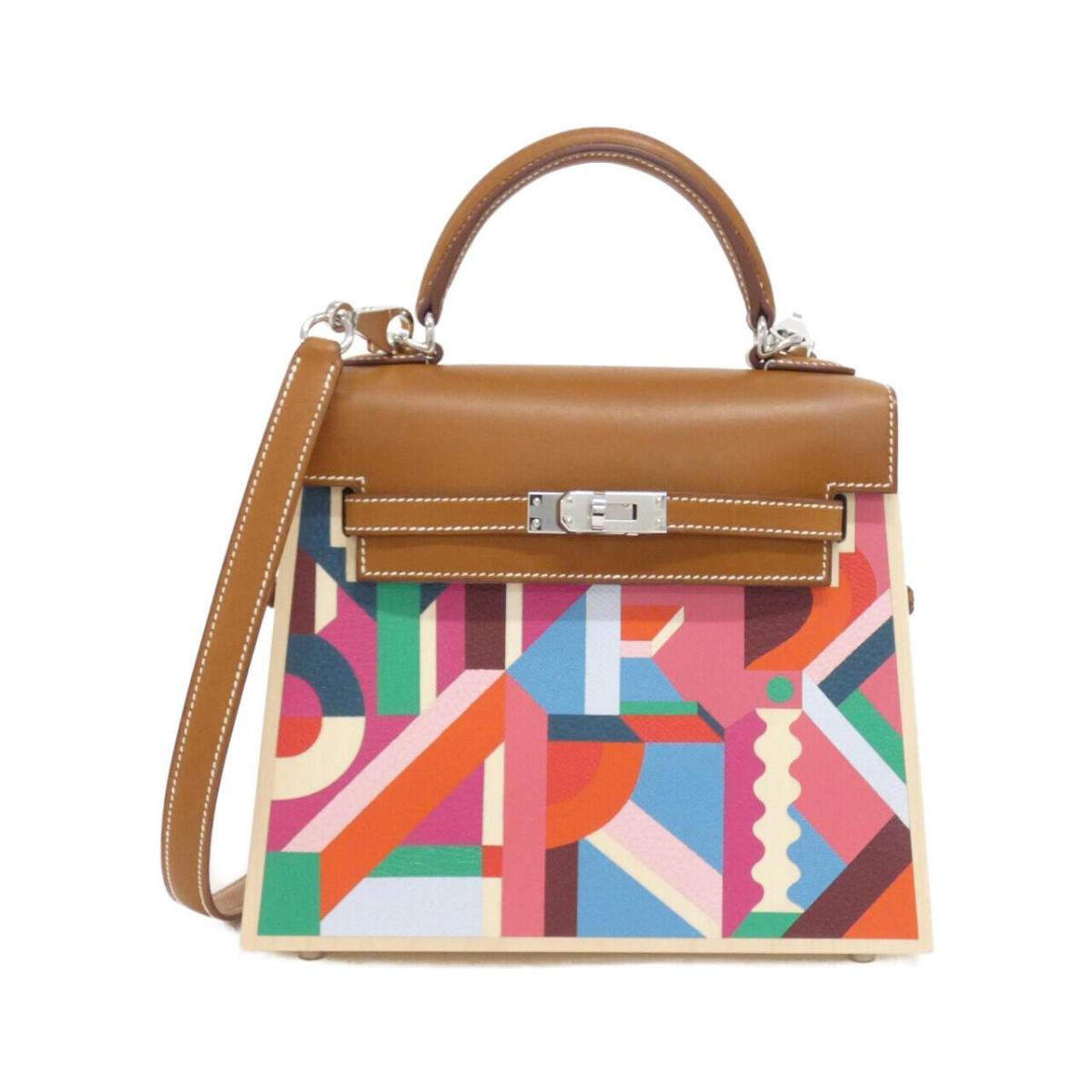 エルメス PERSPECTIVE CAVALIER ケリー ウッド 22cm バッグ【中古】