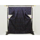 単衣 紬織 身幅L寸【中古】