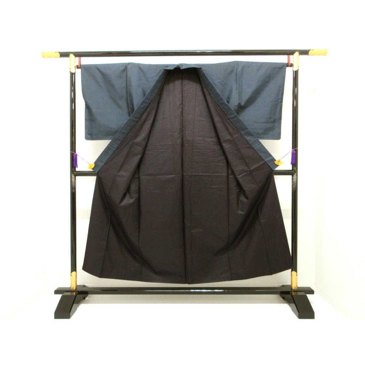 【未使用品】男物　紬織　きもの・羽織・長襦袢　3点セット【中古】