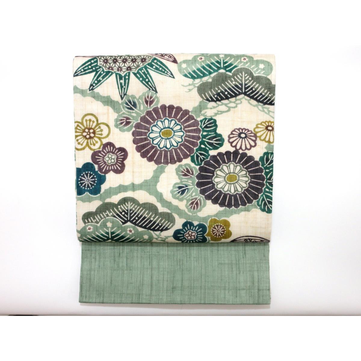 夏名古屋帯 開き名古屋 長尺【栗山吉三郎】【中古】