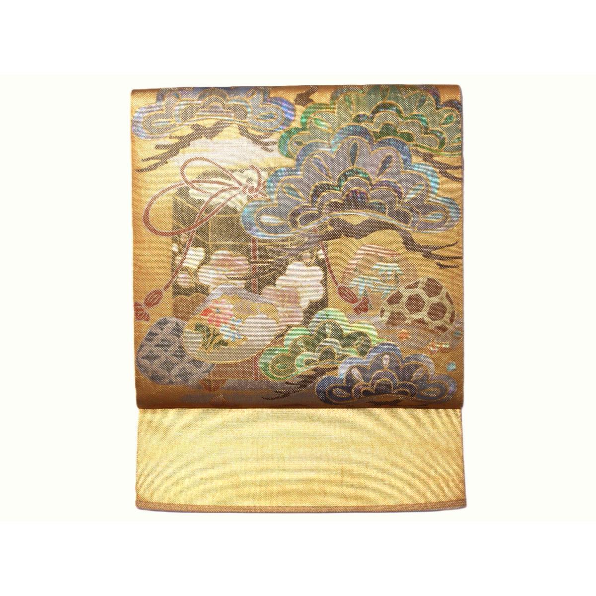 【未使用品】袋帯 引箔 螺鈿加工【川島織物】【中古】