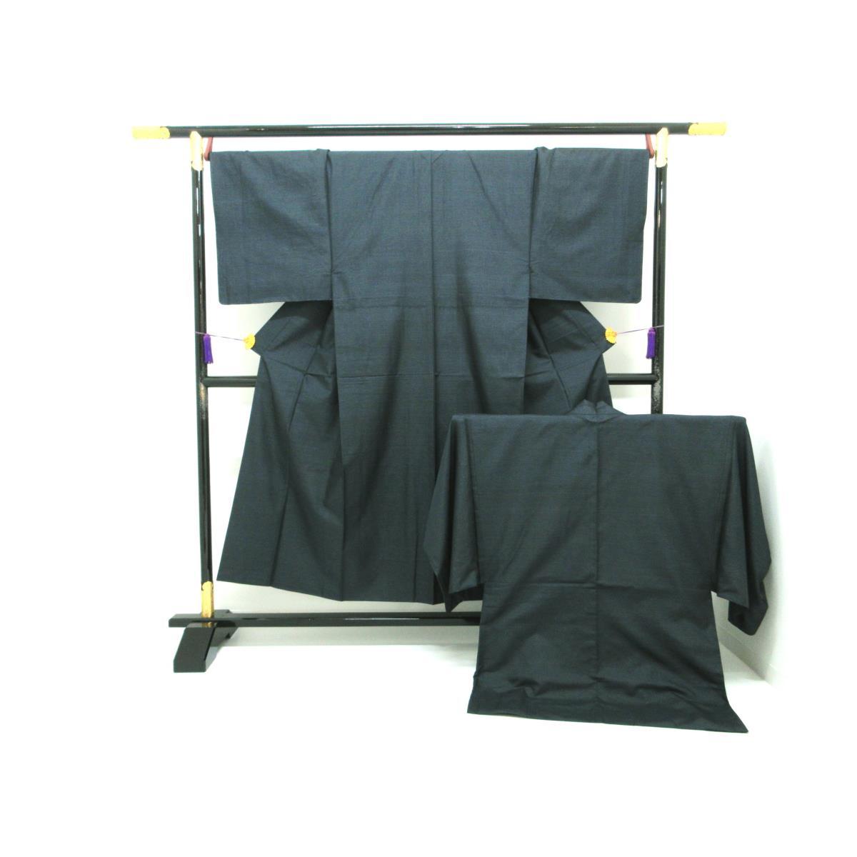 【未使用品】男物 紬織 きもの・羽織 2点セット【中古】