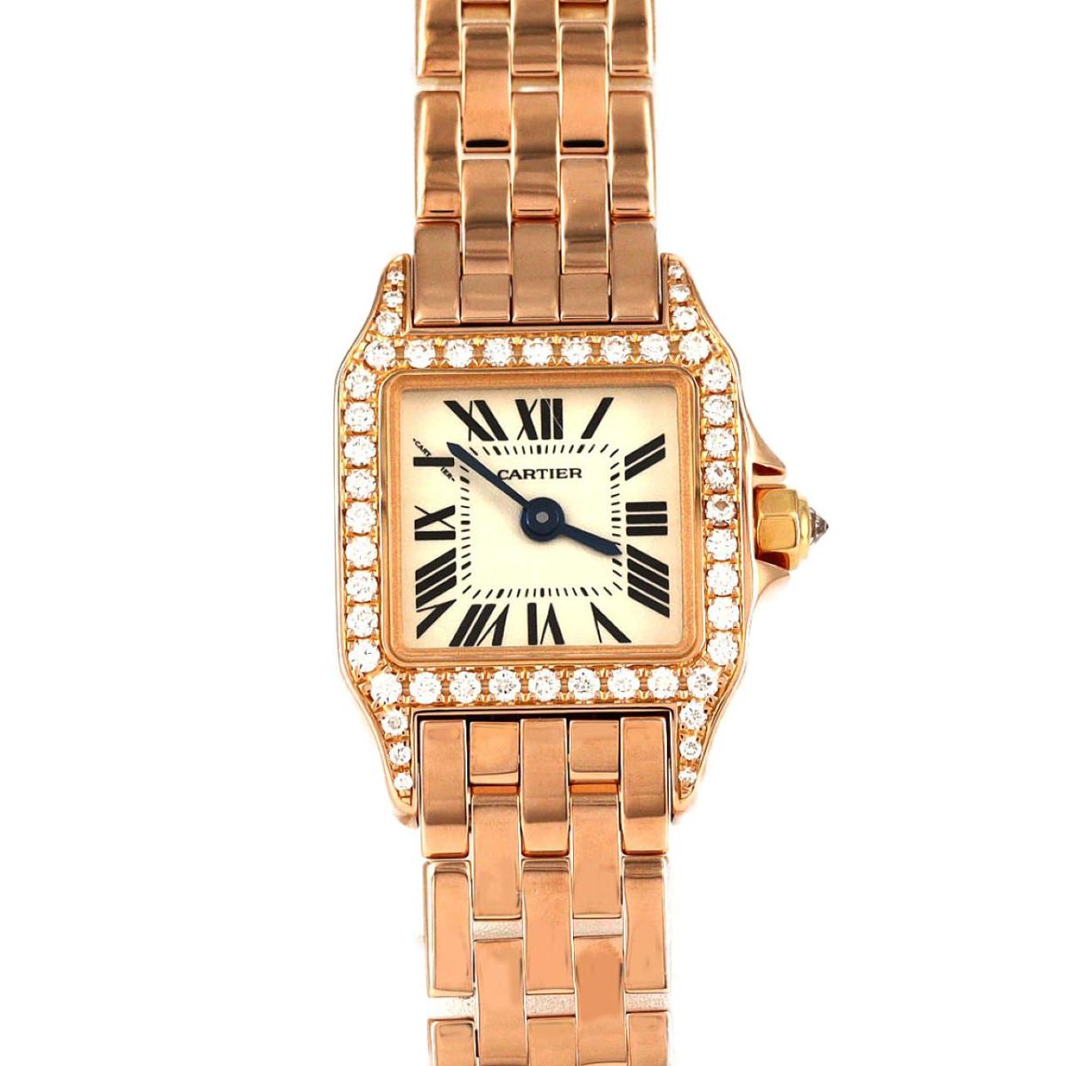 カルティエ ミニサントスドゥモワゼル PG/D WF9011Z8 PG・RG クォーツ【中古】
