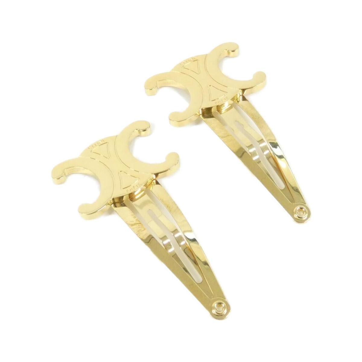 楽天KOMEHYO ONLINESTORE 楽天市場店セリーヌ トリオンフ スナップ クリップ 46Z656BSL ヘアークリップ【中古】