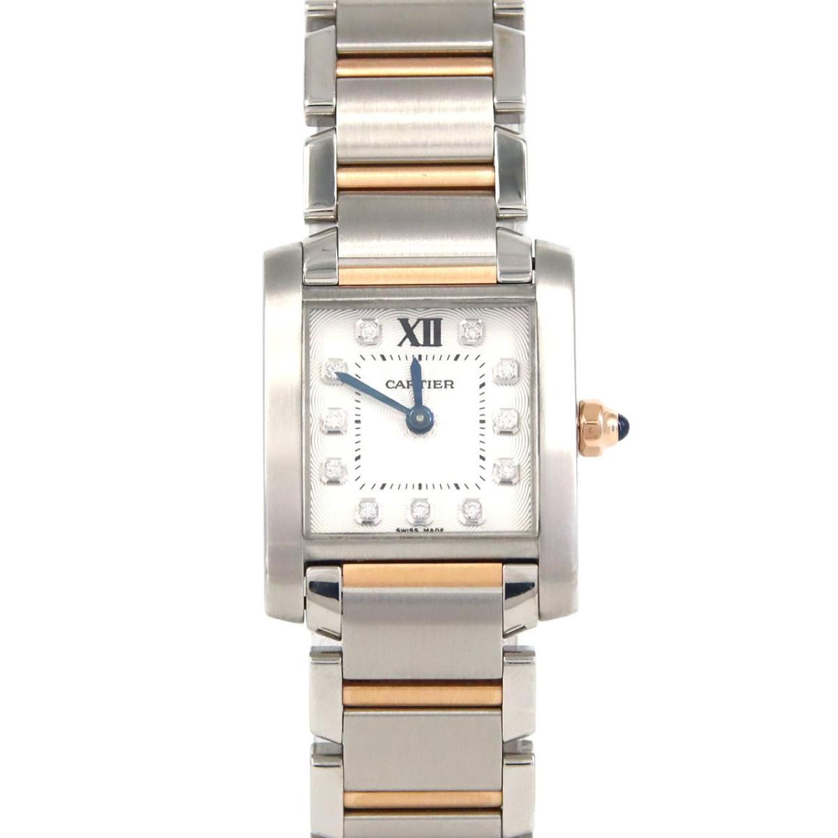 カルティエ タンクフランセーズSM PGコンビ・11P WE110004 SSxPG クォーツ【中古】