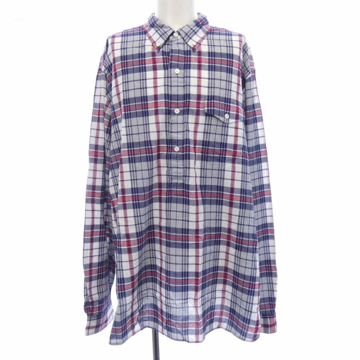 ブランド/メーカー:ポロラルフローレン商品名:シャツ商品ランク:中古品Bサイズ:XXLサイズ（一覧表示）:XXL実寸サイズ:着丈83.5cm 肩幅52.5cm 身幅67cm 袖丈70.5cmカラー:ネイビー系 チェック詳細説明:大きいサイズ ■ご注意ください■ ※付属情報について：表記または、写真に掲載のないものは付属しておりません。 　また、表記にないキズや汚れ等がある場合があります。在庫店舗:日進竹の山店