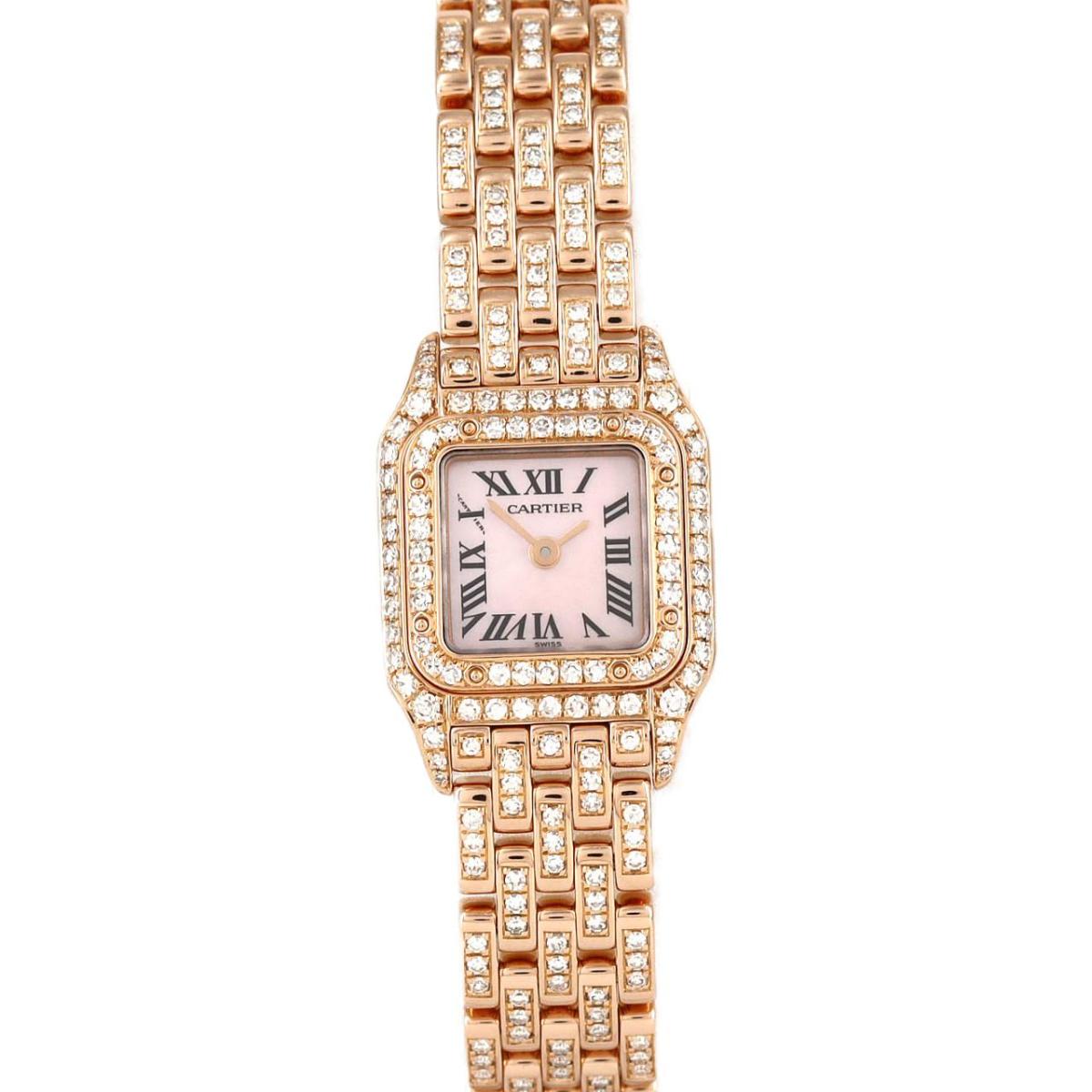 カルティエ ミニパンテール PG/2D・ブレスD WF3149HK PG・RG クォーツ【中古】