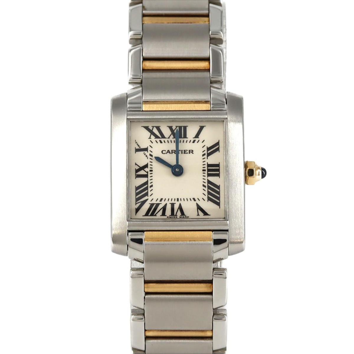 カルティエ タンクフランセーズSM コンビ W51007Q4 SSxYG クォーツ【中古】