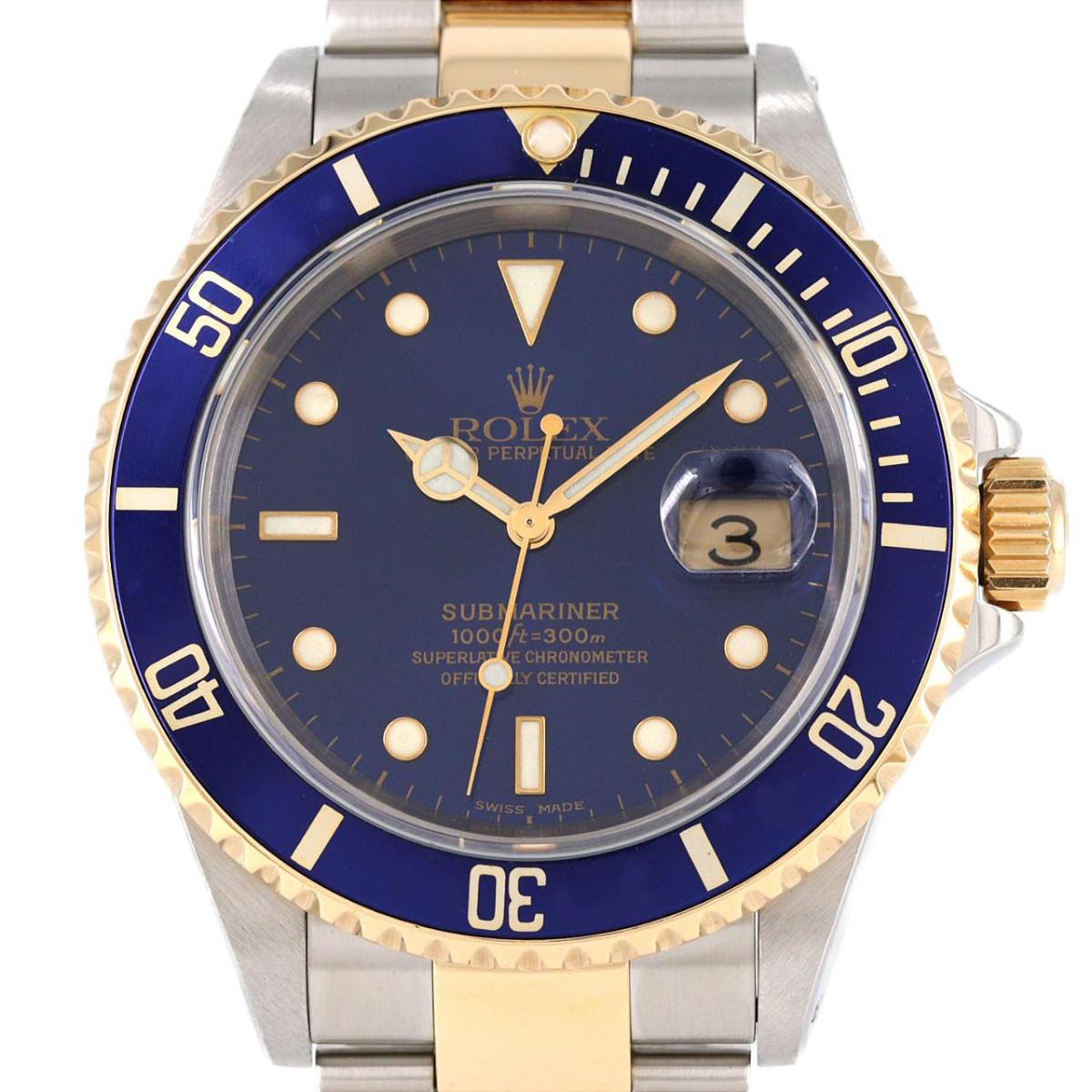 ロレックス サブマリーナーデイト 16613 SSxYG 自動巻 P番【中古】