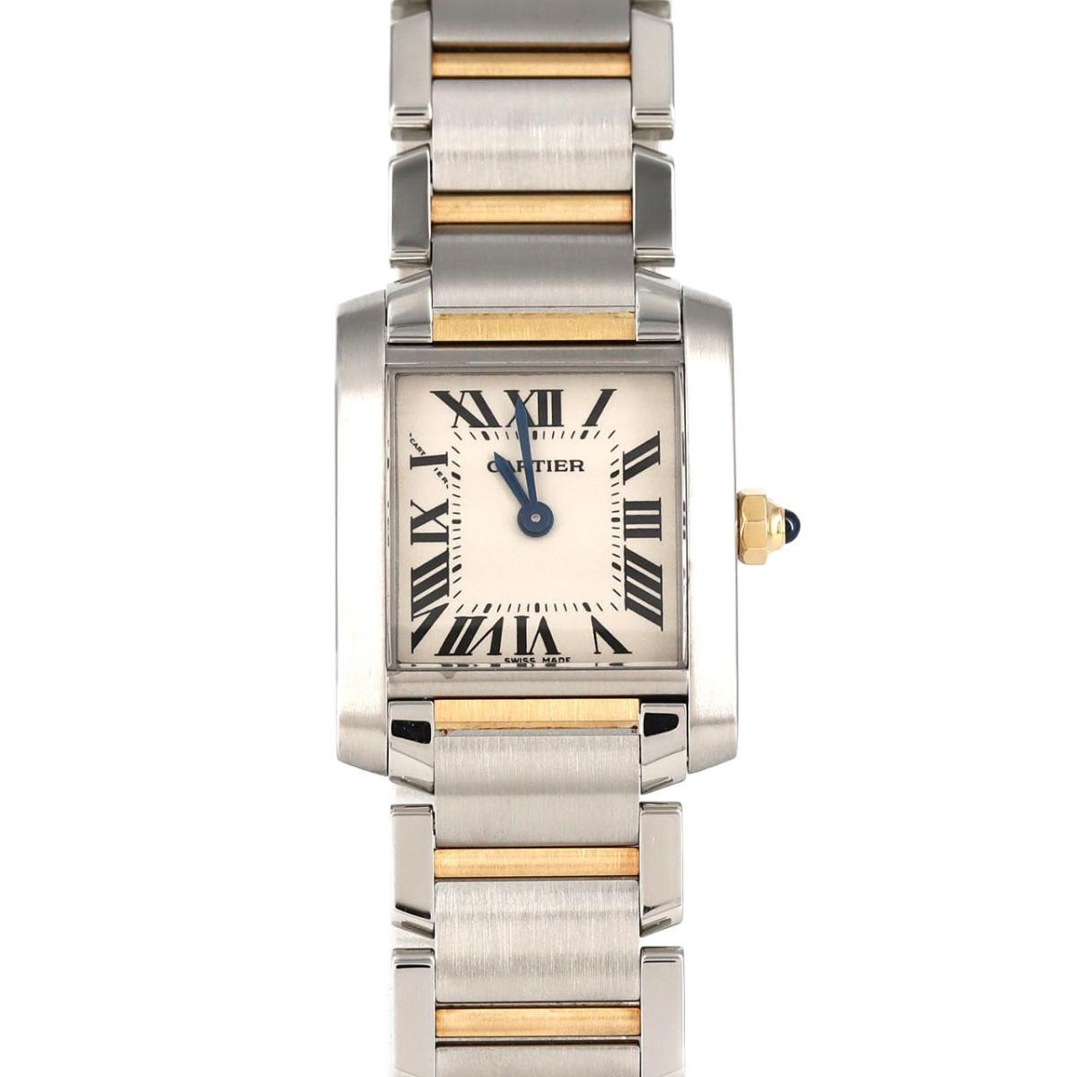 カルティエ タンクフランセーズSM コンビ W51007Q4 SSxYG クォーツ【中古】