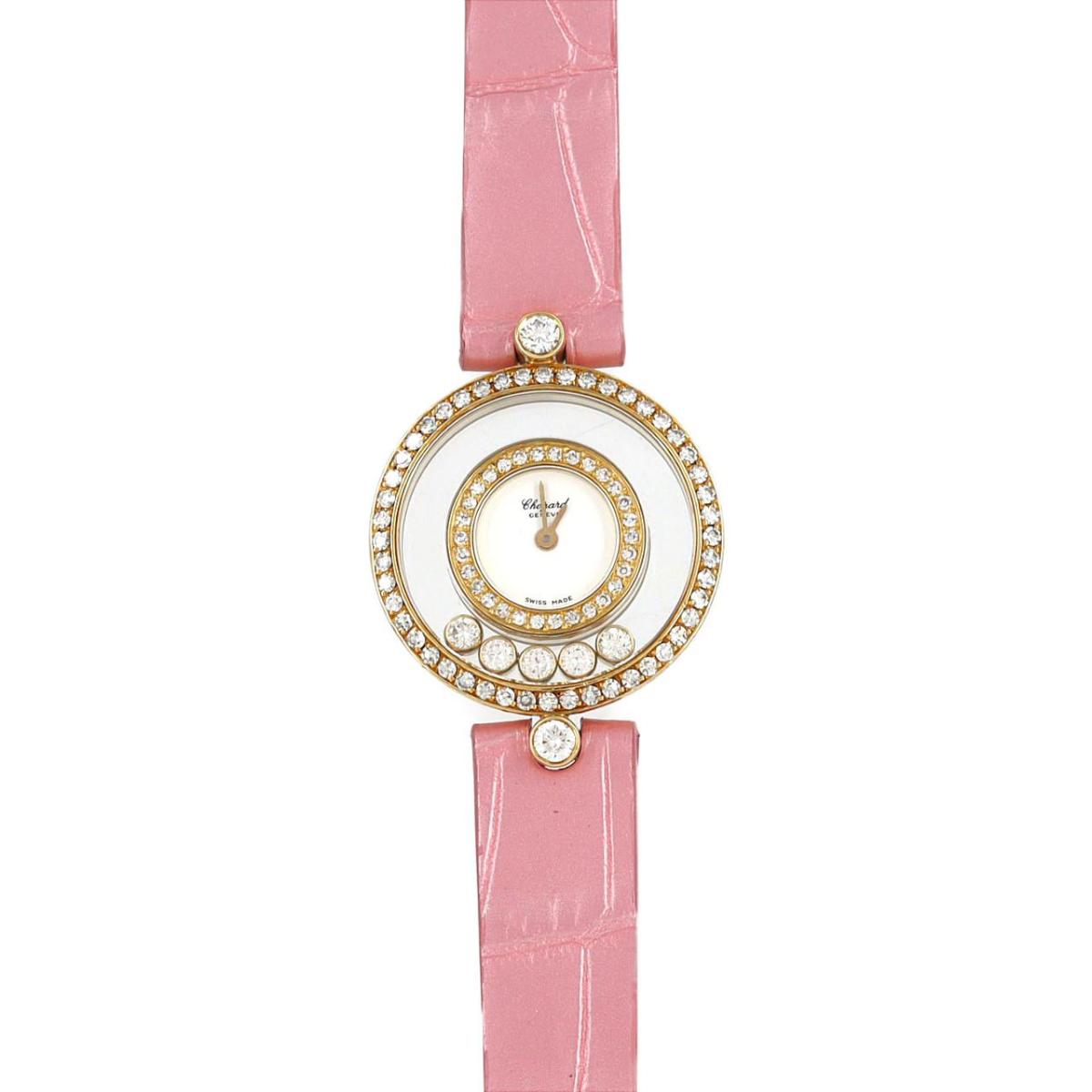 ショパール ハッピーダイヤモンド YG/2D・ラグD・5P 4097 YG クォーツ【中古】