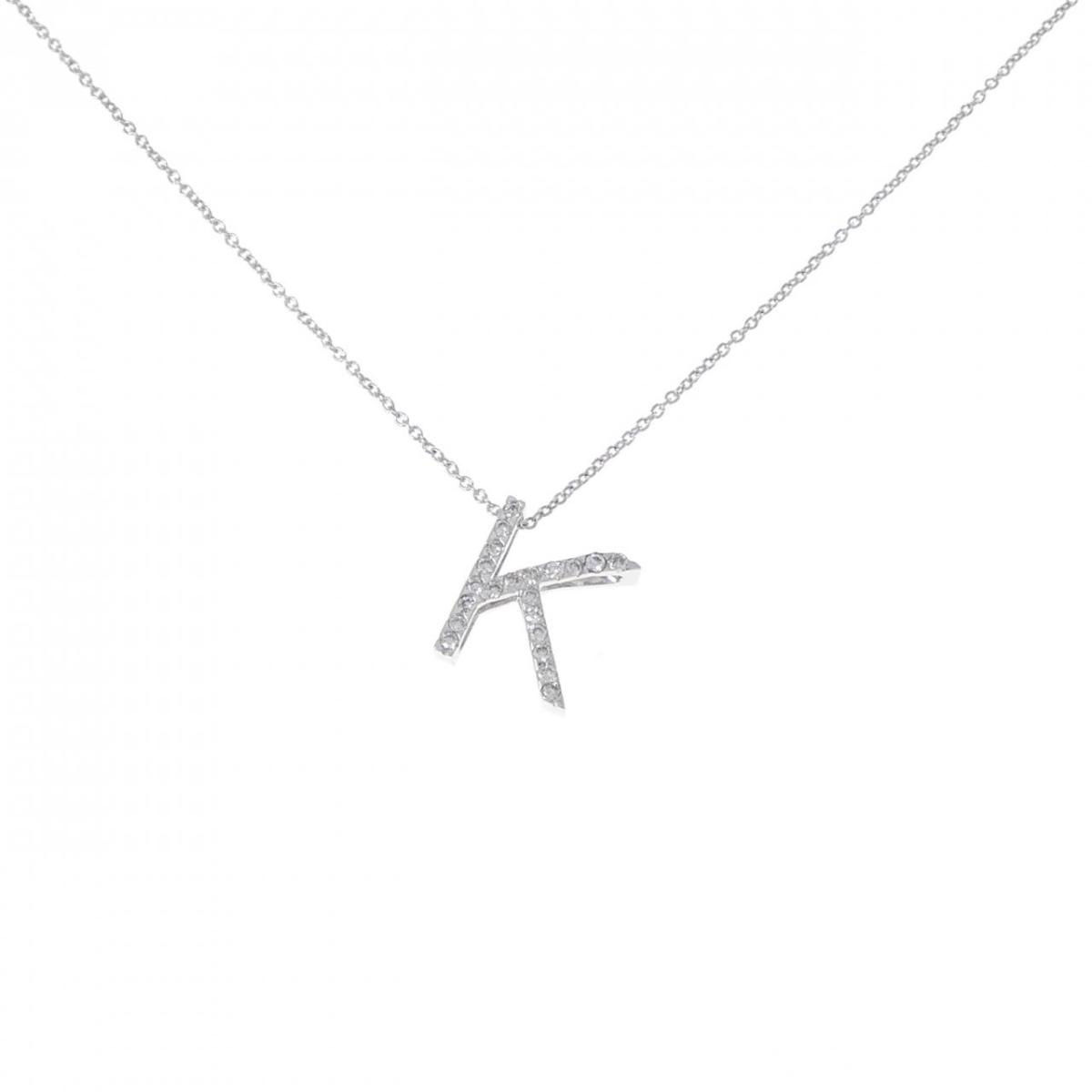 SWAROVSKI - K18WG イニシャルK ダイヤモンド ネックレス 0.15CT【中古】