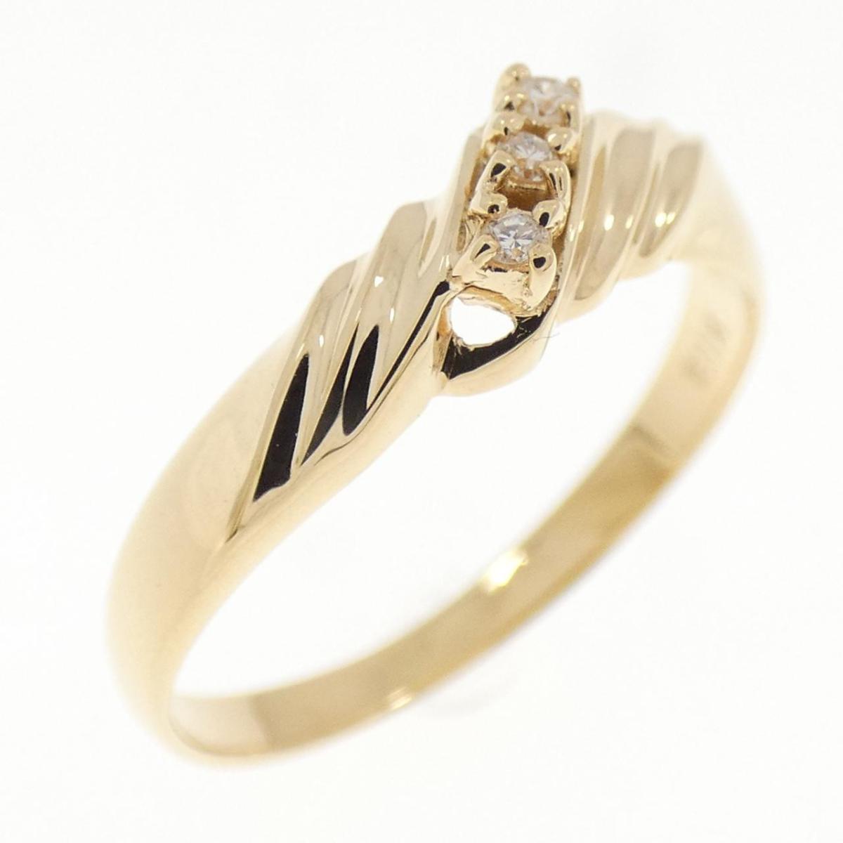 乐天商城 - K18YG スリーストーン ダイヤモンド リング 0.03CT【中古】