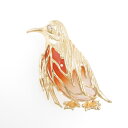 K18YG ペンギン メノウブローチ【中古】