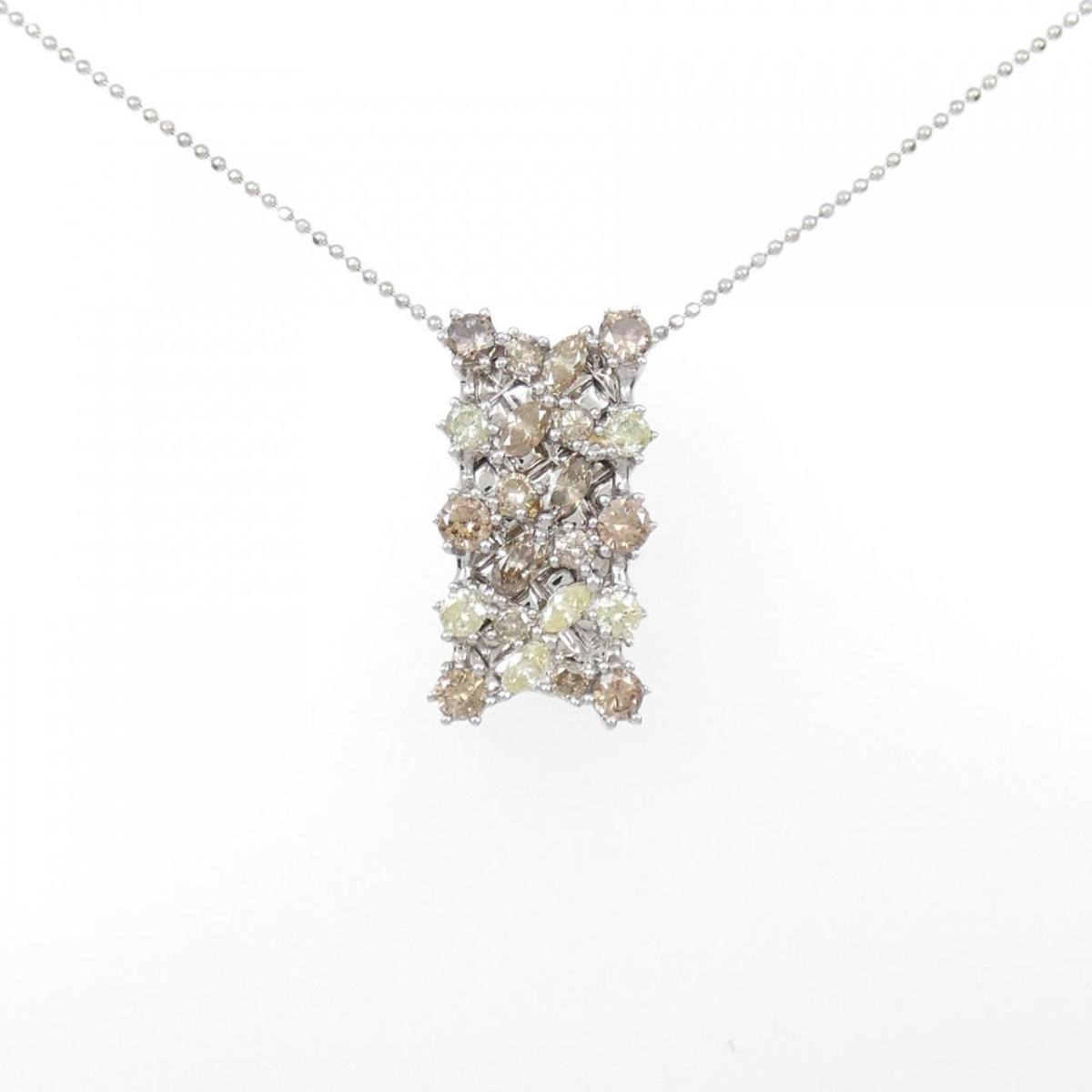 K18WG ダイヤモンド ネックレス 2.00CT【中古】