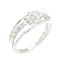 【リメイク】PT フラワー ダイヤモンド リング 0.30CT【中古】