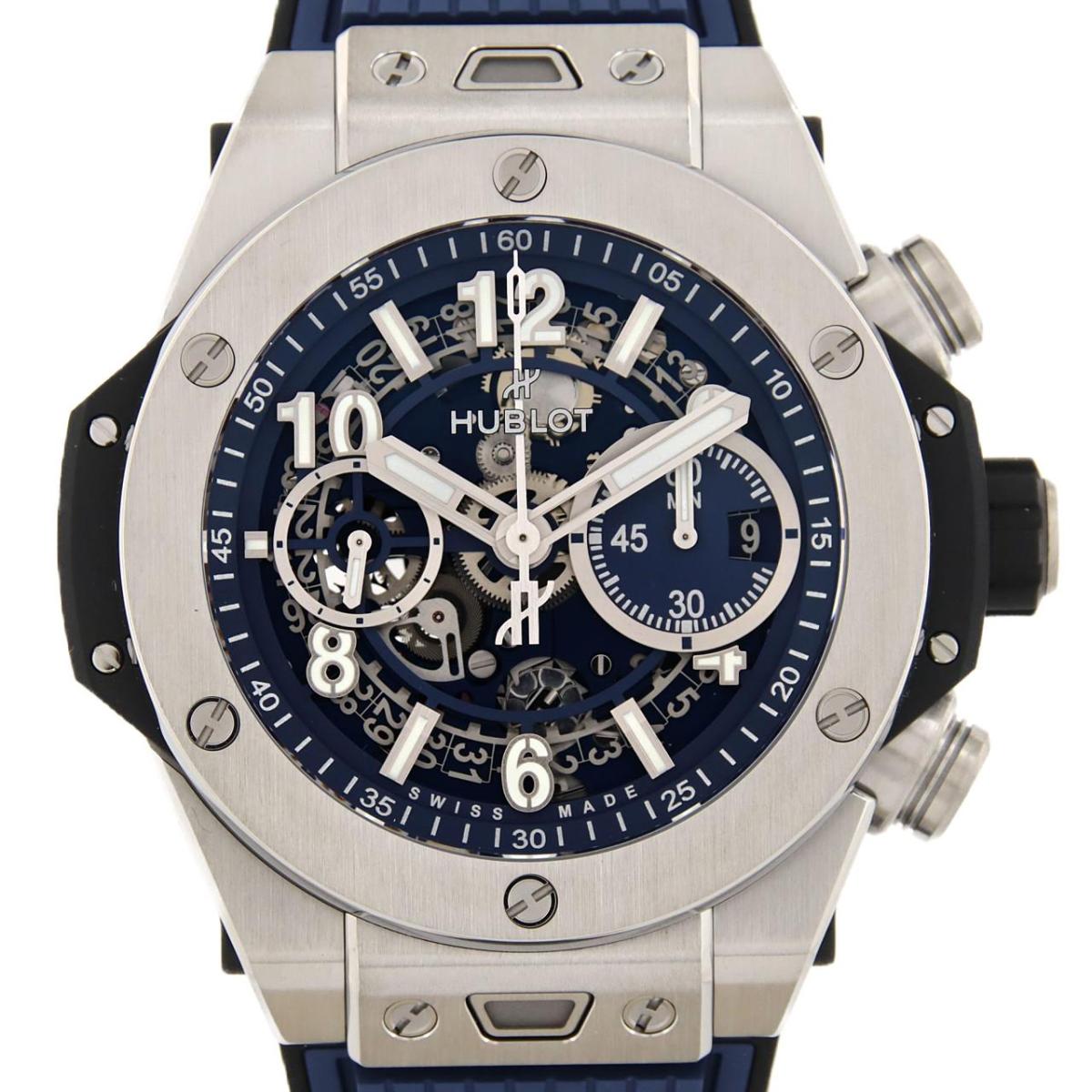 ウブロ 腕時計（メンズ） 【新品】ウブロ ビッグバンウニコチタニウムブルー 421.NX.5170.RX TI 自動巻【新品】