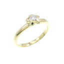 K18YG フラワー ダイヤモンド ピンキー リング 0.05CT【中古】(4)