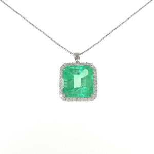 【リメイク】PT エメラルド ネックレス 19.122CT コロンビア産【中古】