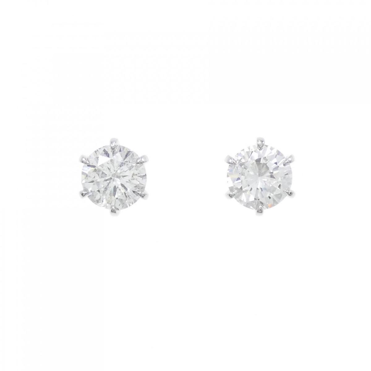 【リメイク】PT/ST ダイヤモンド ピアス 1.051CT 1.064CT H I1 Good【中古】