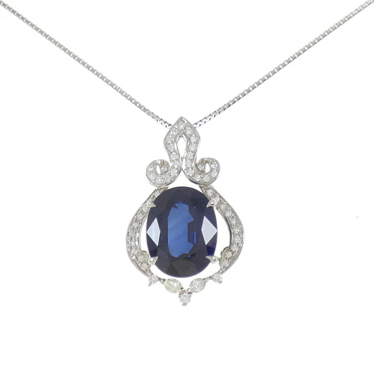 【リメイク】PT サファイヤ ネックレス 13.18CT タイ産【中古】