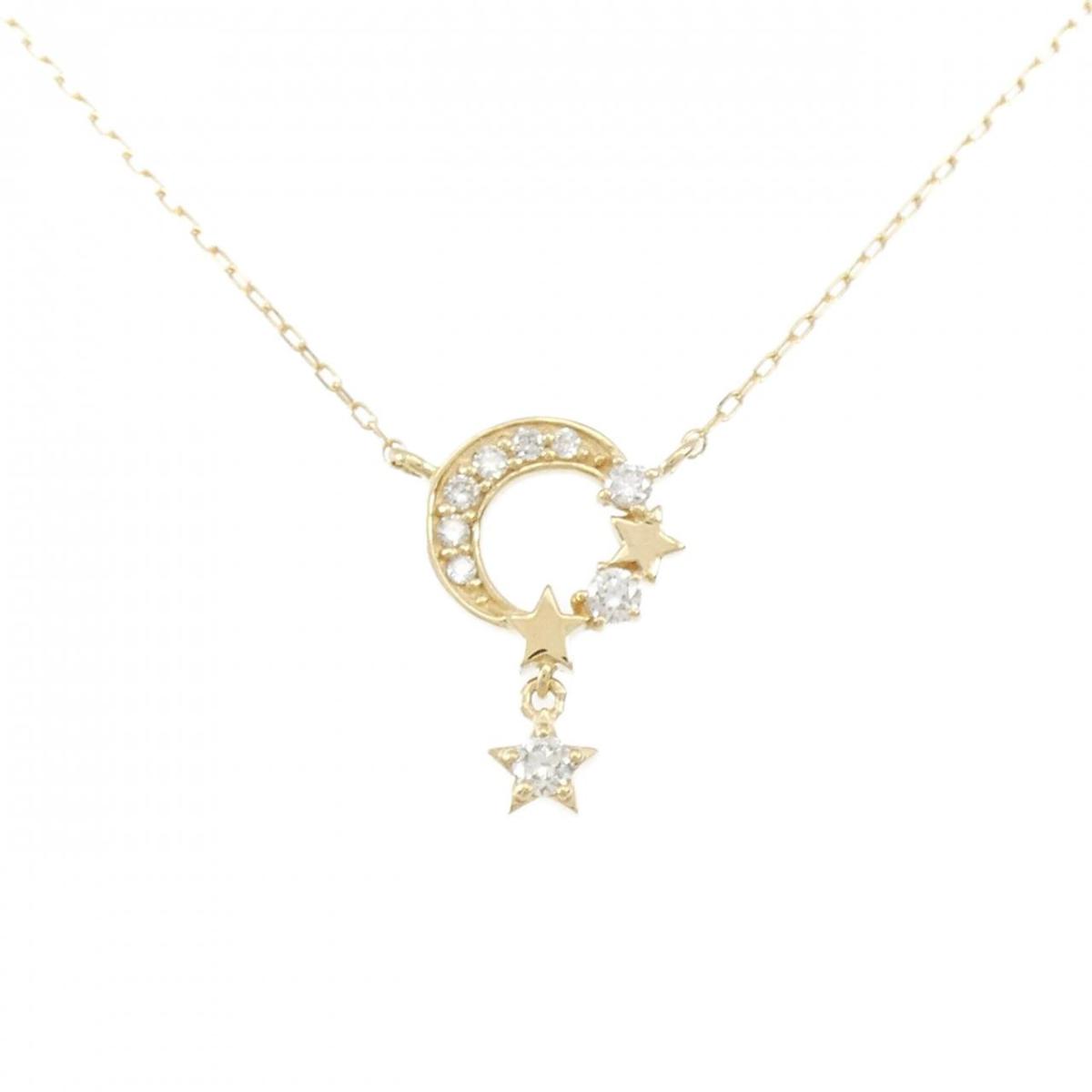 サマンサティアラ ムーン×スター ダイヤモンド ネックレス 0.11CT【中古】