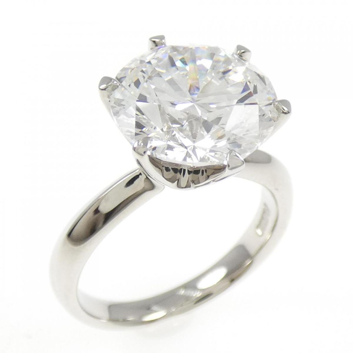 【リメイク】PT ダイヤモンド リング 5.011CT D VVS1 3EXT H&C【中古】