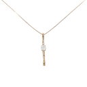 K18PG ダイヤモンド ネックレス 0.32CT【中古】