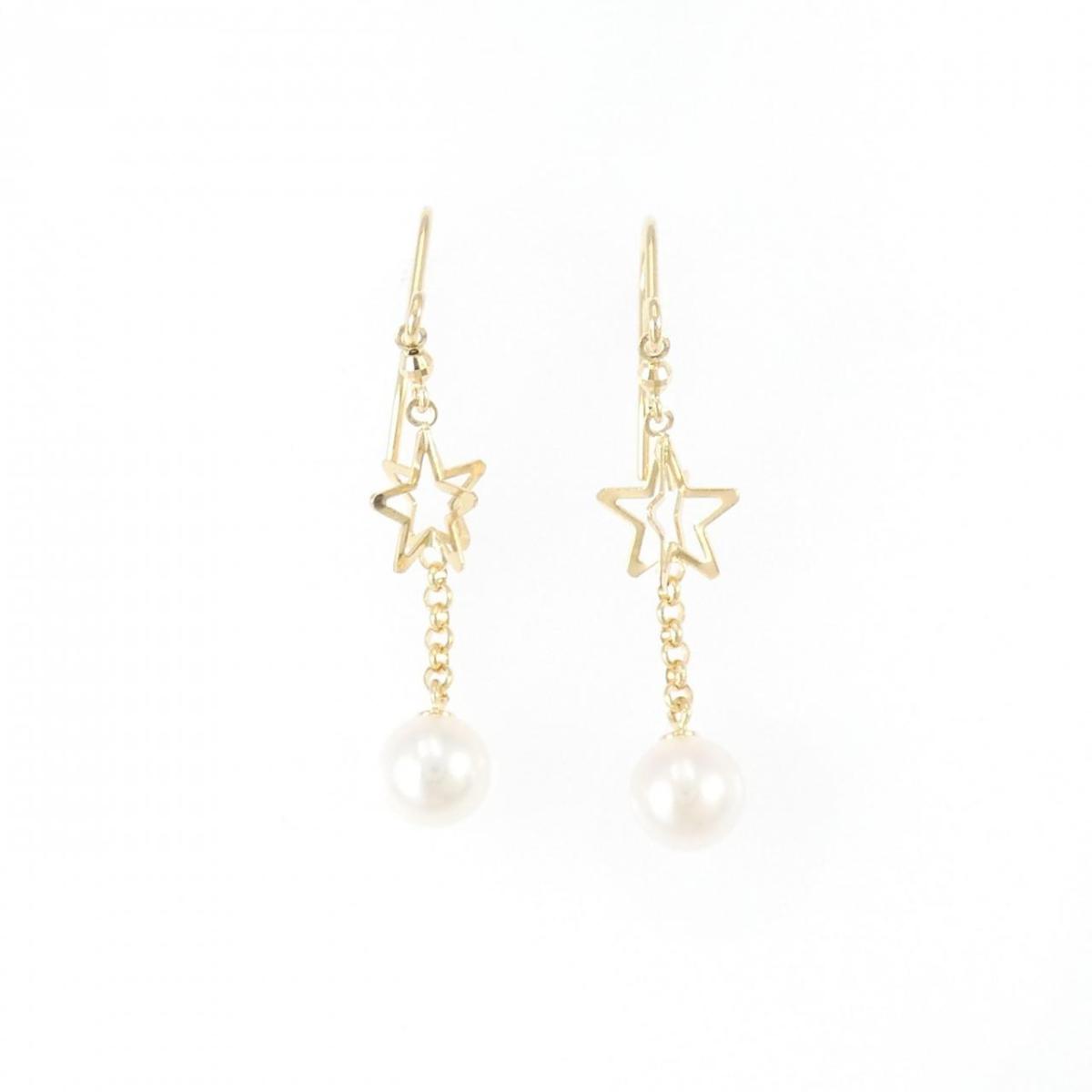 【KOMEHYO】 【新品】K18YG スター アコヤパール ピアス 5.3mm【新品】 【コメ兵】
