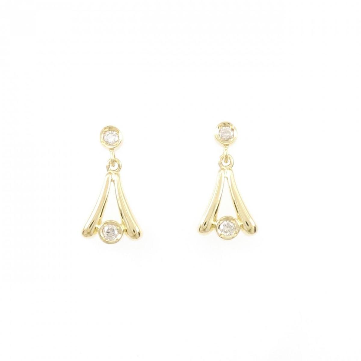 【KOMEHYO】 K18YG ダイヤモンド ピアス 0.12CT【中古】 【コメ兵】
