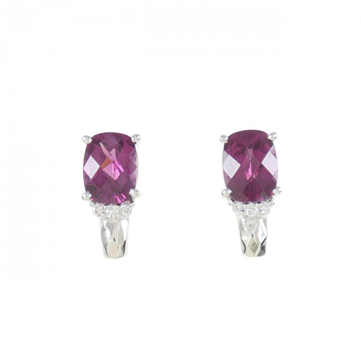 【KOMEHYO】 K18WG ガーネット ピアス 3.38CT【中古】 【コメ兵】