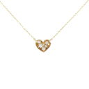 K18PG ハート ダイヤモンド ネックレス 0.08CT【中古】