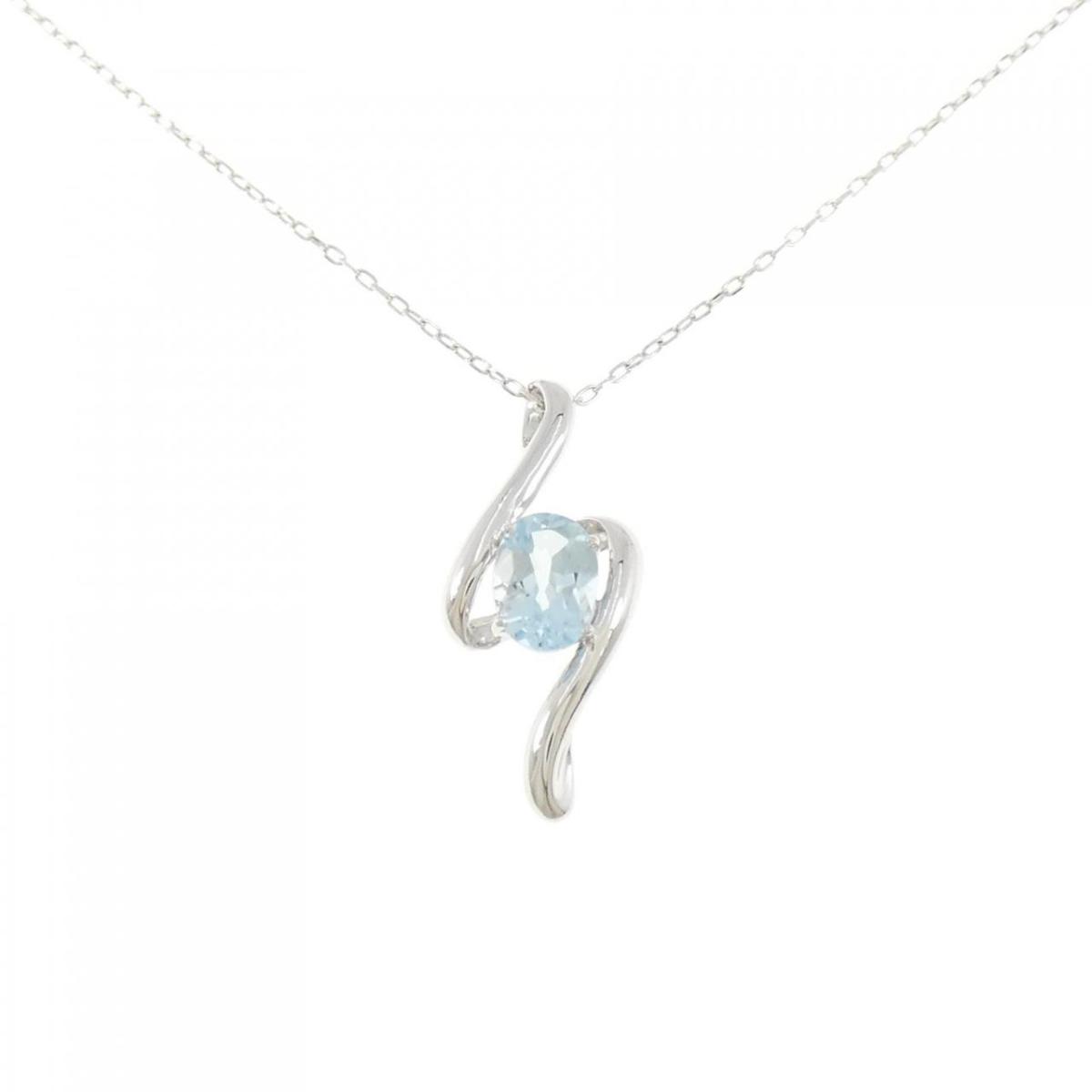 K10WG ブルートパーズ ネックレス【中古】