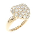 K18PG パヴェ ハート ダイヤモンド リング 1.00CT【中古】