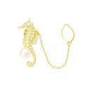 K18YG タツノオトシゴ アコヤパール タイタック 7mm【中古】