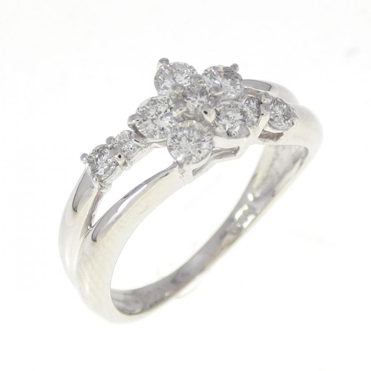 PT フラワー ダイヤモンド リング 0.50CT【中古】