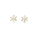 【新品】K18YG フラワー ダイヤモンド ピアス 1.06CT【新品】