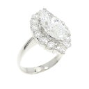 PT ダイヤモンド リング 2.892CT E VS1 マーキスカット【中古】