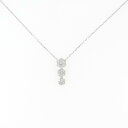 PT フラワー ダイヤモンド ネックレス 0.50CT【中古】